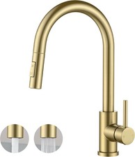 Kitchen Faucet 2-Mode Pull Down Sprayer Classic Brushed Gold