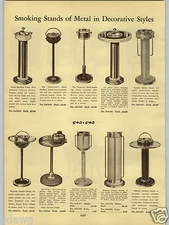 1938 PAPER AD Crome Smoking Stand Ash Tray Riteway Servatray Admiral Imperial