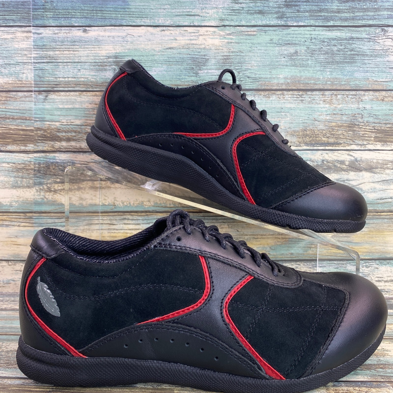 Barefoot Freedom Black Leather Walking Shoe Sneaker S… Gem