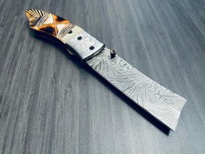 Custom Damascus Cleaver Folding Folder Knife - Made In The USA