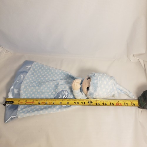 Precious Moments Lovey Security Blanket Plush Boy Blue Baptism Christening Soft - Picture 5 of 8