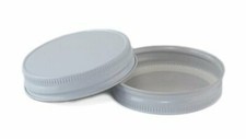 70-450 White Metal Screw-On Lids for 8oz, 12 oz 16 oz Glass Jars Lot of 24