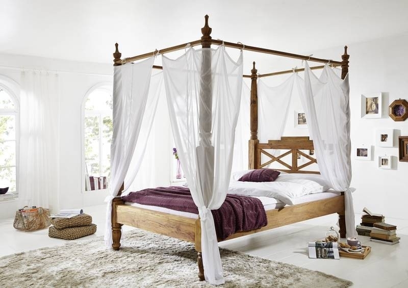 De Ensueño Lujo Cama Celestial De Masiva Palo de Rosa Madera Cama Con Tela Cielo