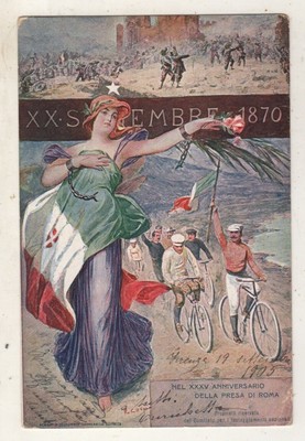 20 SEPTEMBER 1870 ANNIVERSARY TAKE OF ROME TRAVELED 1905 FP #864