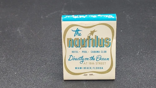 RARE! Vintage The Nautilus Hotel, Miami Beach, FL MATCHBOOK Full, Unstruck