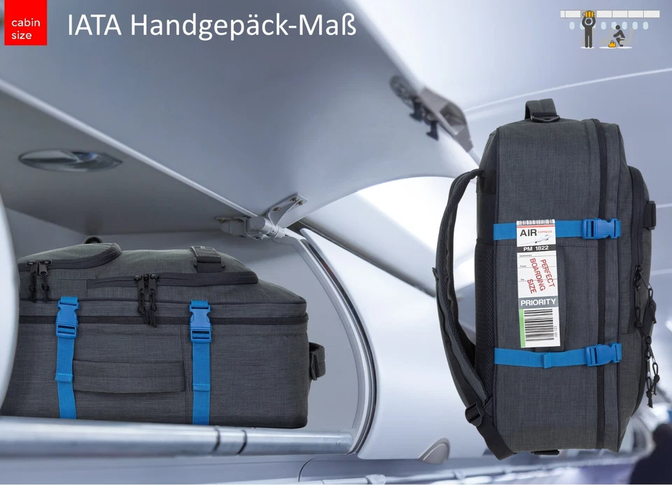 Rucksack Handgepäck Rucksack IATA Herren Elephant Travel Fly 13029 Anthrazit - Bild 4 von 4