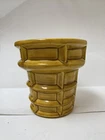 RARE Vintage McCoy USA Planter Flower Pot Yellow Quilted