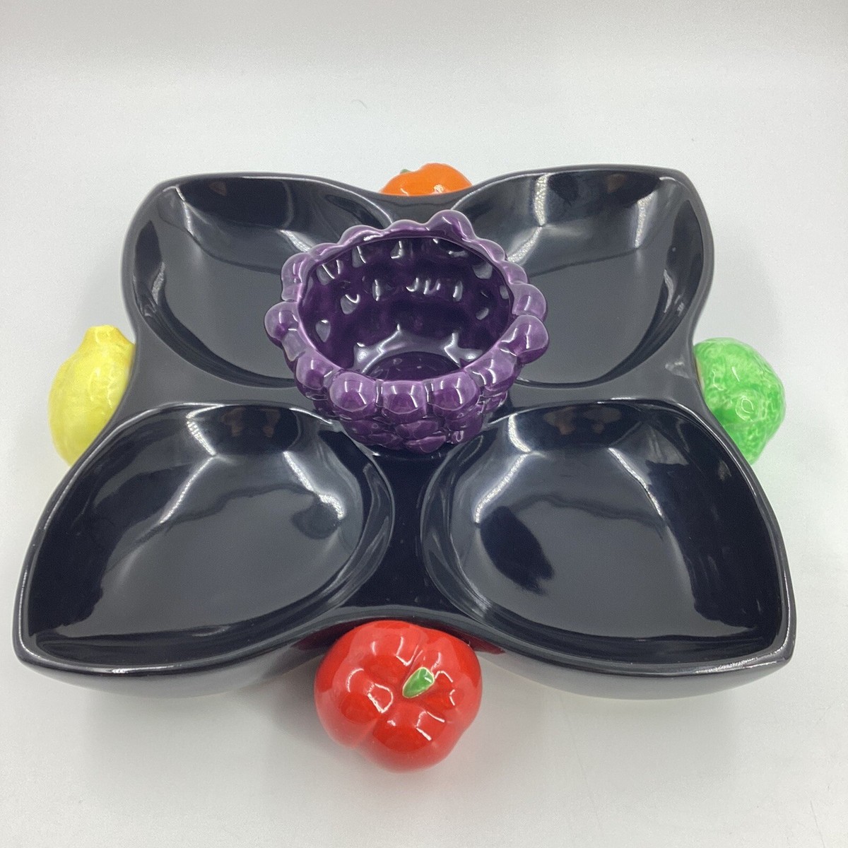 Department 56 tutti frutti フルーツモチーフ ボウル Rare Vintage Department 56 Tutti Frutti Serving Dish W/Cup Hand