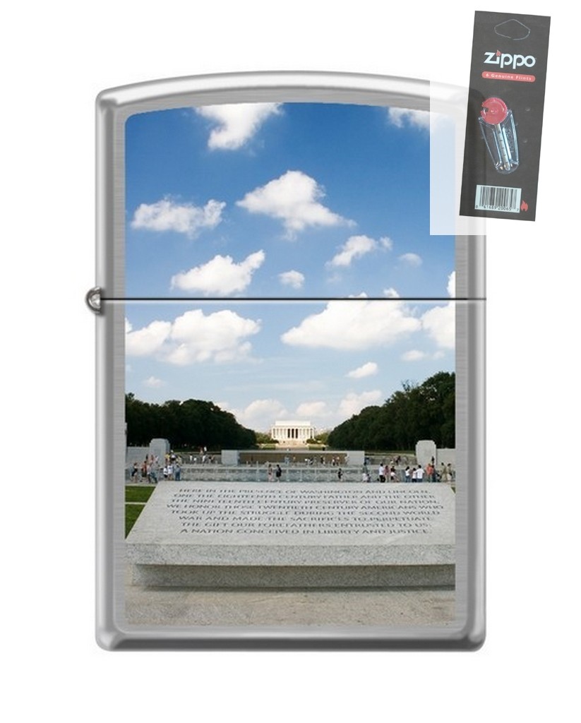 Zippo 200 world war II memorial WWII Lighter + FLINT PACK