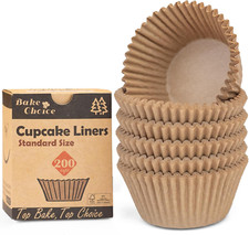 Pirottini per Muffin Carta Standard,200 Pezzi,Non Sbiancato & Sicurezza Alimenta
