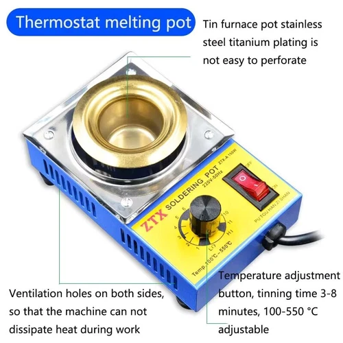 150/160W Electric Solder Pot Tin Melting Furnace 38/50MM Casting Pourin Crucible - Picture 5 of 14