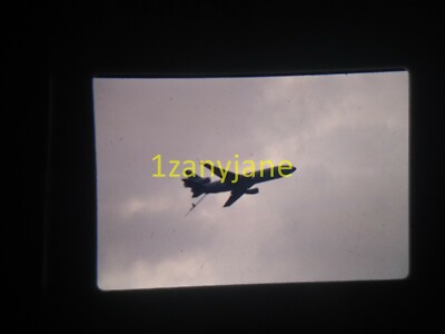3G13 VINTAGE Photo 35mm Slide UNDERNEATH OF PLANE FROM GROUND CLOUDY OVERCAST