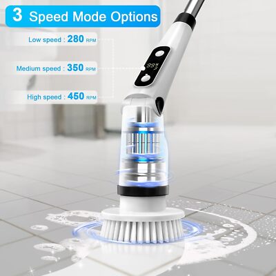 Brosse Nettoyage Électrique 6 Têtes + LED – 2 Vitesses, IPX7, Batterie 90 Min, Idéale Cuisine & Salle De Bain