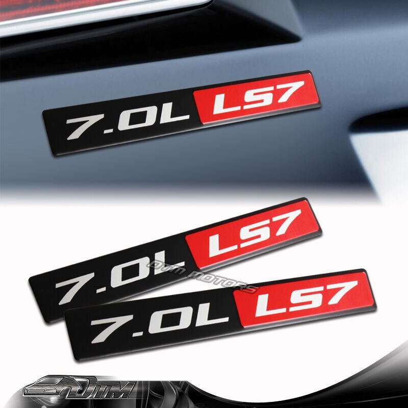 Red Car & Truck Emblems 2 X Universal Red & Black 7.0L LS7 Engine Aluminum Sticker Decal Emblem Decals & Stickers For Caravan