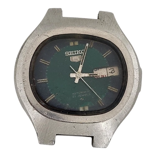(VINTAGE) Seiko 5 Cal.7019-5010 automatic watch green dial