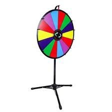 Adjustable Height Prize Wheel 24" Disc, 14 Prize slots areas Bonus Accessories