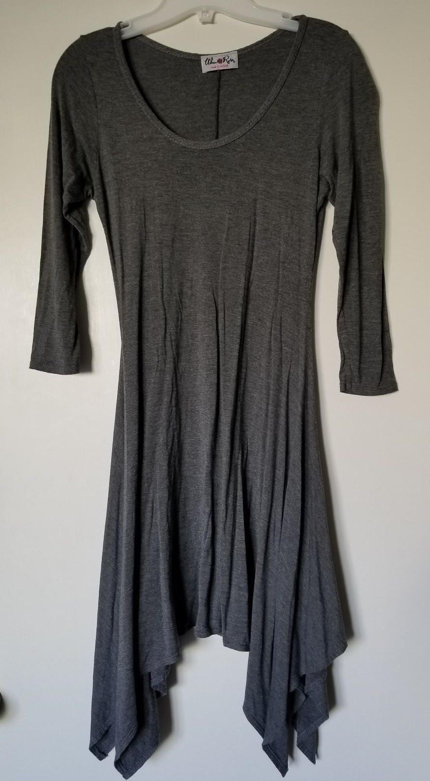 Urban Rose Basic Solid Gray 3/4th Sleeve Dress Si… - image 1