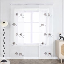 1er Flächenvorhang Eule Schiebegardine Klettband/Schlaufen Schiebevorhänge Küche