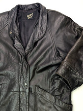 VTG Tannery West Genuine Soft Leather Lined Jacket, Women M, Zip Button Coat