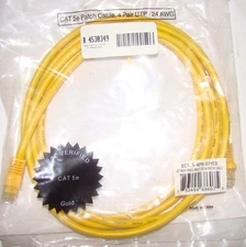 Lynn Electronics ECAT5-4PR-07YEB 7' Yellow Patch Cable, Male-Male, CAT5e, New
