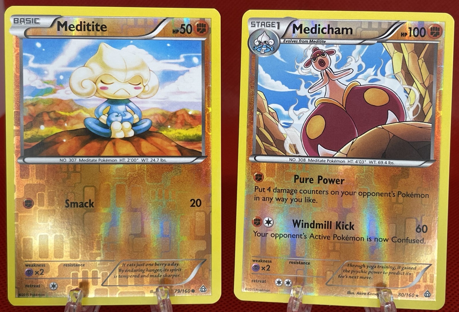 Pokémon TCG Medicham 79/80/160 Meditite Evolution Reverse Holo Primal Clash LP