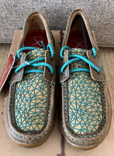 Twisted X Driving Mocs Bomber Brown Turquoise Sz 5.5 NEW