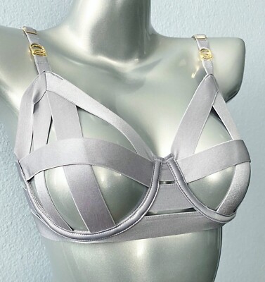 Nwt Victorias Secret Luxe Lingerie Unlined Banded Balconet Bra Pearl Stone 32DDD