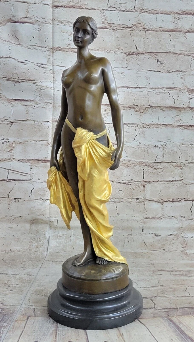 Lili Statue femme Sculpture terre-cuite Art Nu Design bronze/vert oeuvre unique