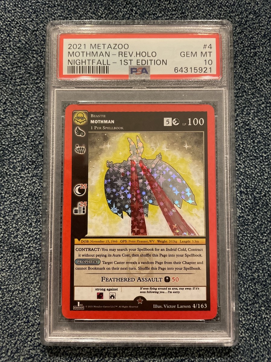 2021 Metazoo 1st Ed Nightfall Mothman #4 Reverse Holo PSA 10