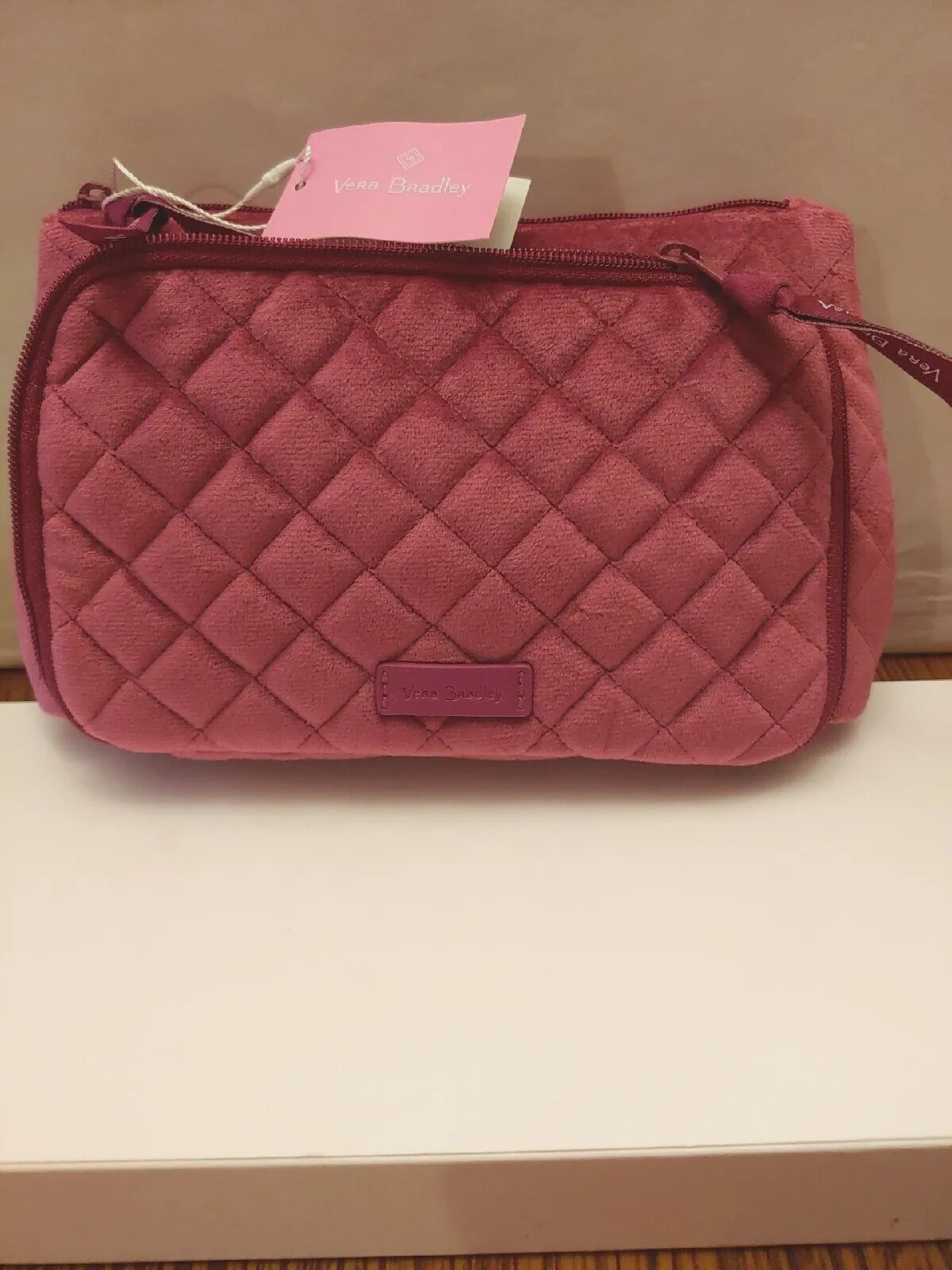 New Vera Bradley Compact Travel Makeup Organizer Majestic Magenta