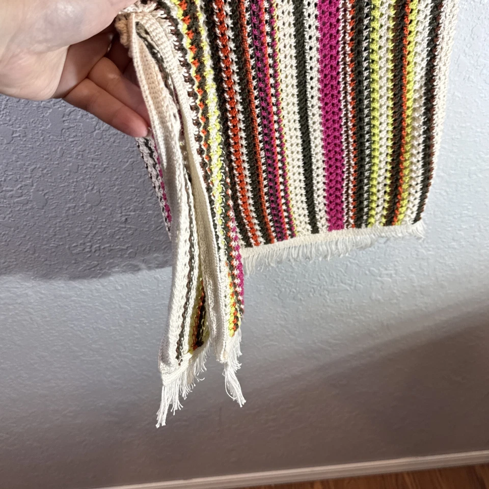 Crochet Muilti Color Boho Punto Abierto MIDI Falda Natación Cubierta Azul Marino Antiguo XL Foto 4 de 4