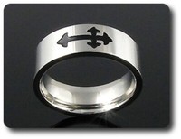 Herrenring Kreuzmuster Edelstahl