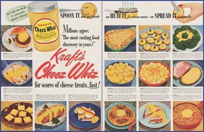 Vintage 1954 Kraft's CHEEZ WHIZ Processed Cheese Spread Ephemera