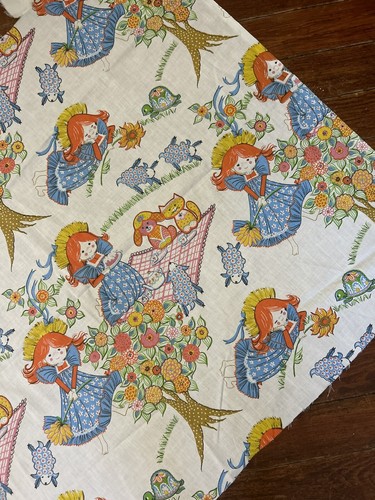 RAR Vintage Stoff "Katie Down on the Farm" von Sears Farms Tiere Mädchen 1974 - Bild 7 von 8