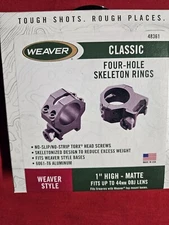 Weaver 1 Inch High Scope Ring's. 4 Hole Skelton Ring's. 48361