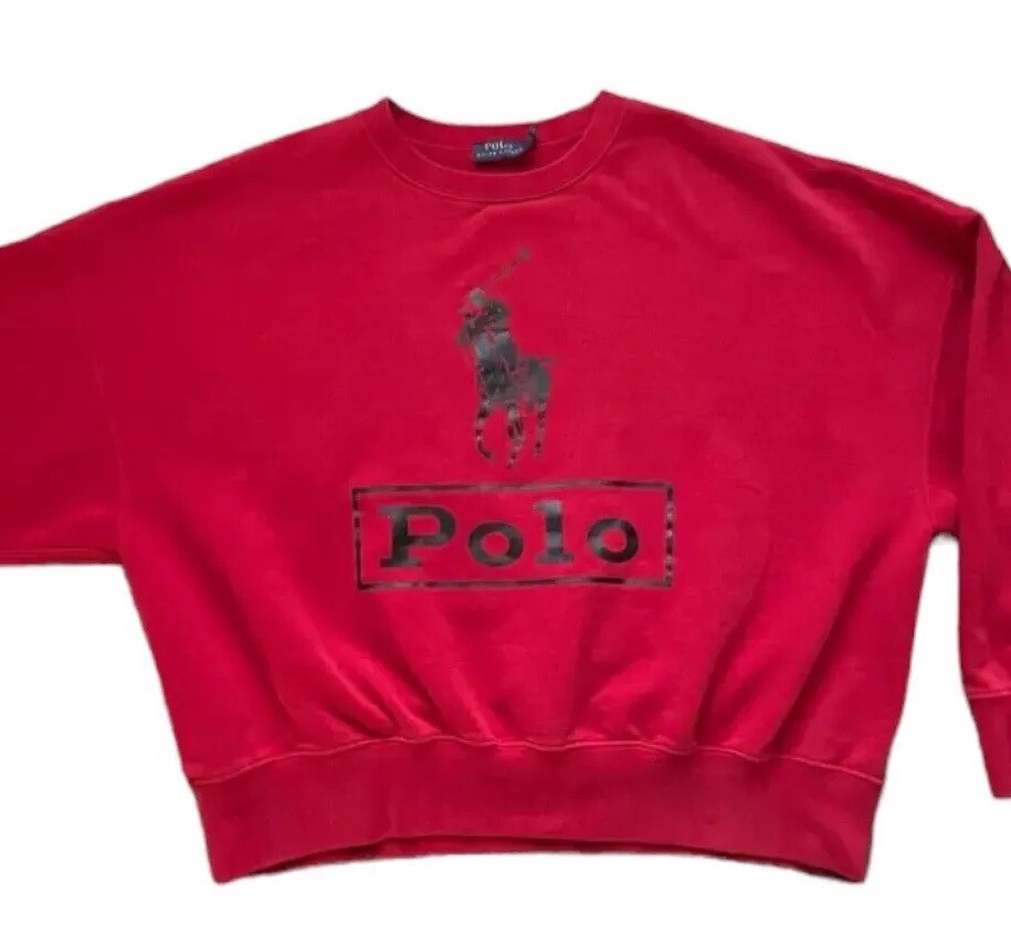 Polo Ralph Lauren Felpa Big Pony Girocollo Uomo Taglia Large Rosso