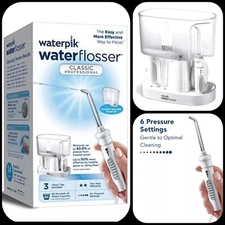 WATERPIK Water Flosser Classic Professional - 6 Settings 3 Tips WP72 [OPEN BOX]
