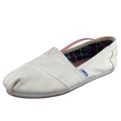 Toms Women Sz 8.5 M Yellow Flat Fabric Shoes