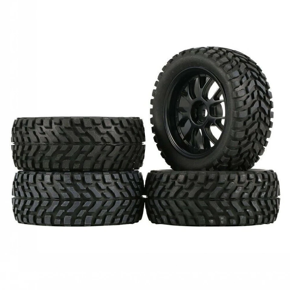 4Pcs 75mm Wheel Tires 12mm Hex For HSP Wltoys 144001 1:14 1:16 1:18 RC Buggy Car - Image 4 of 4