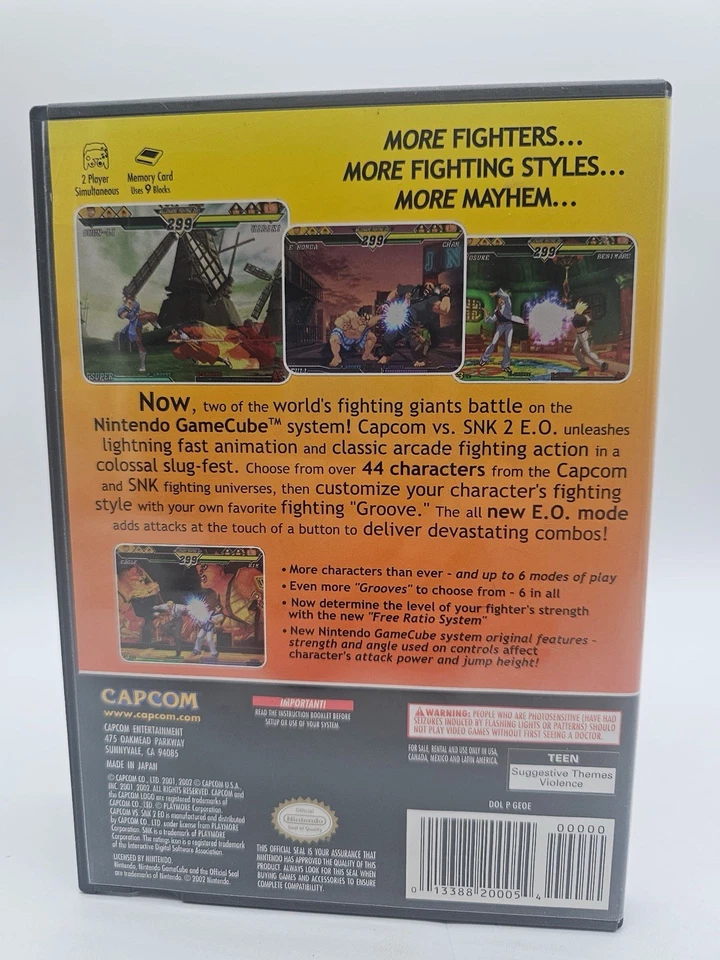 Capcom vs. SNK 2: EO Nintendo GameCube Authentic Tested CIB - Image 3 of 4