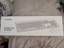 Victsing Wireless Keyboard and Mouse US Quiet Combo Set USB PC 176B new 