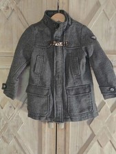 Armani Junior Gray Herringbone Winter Coat - ...