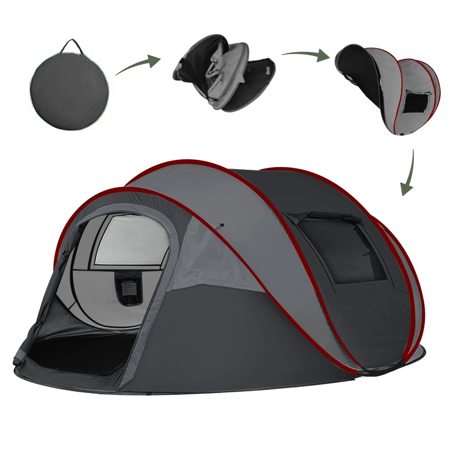 Instant Pop Up Camping Tent, 4-5 Person Tents,Automatic Set Up Tent in 3 UK