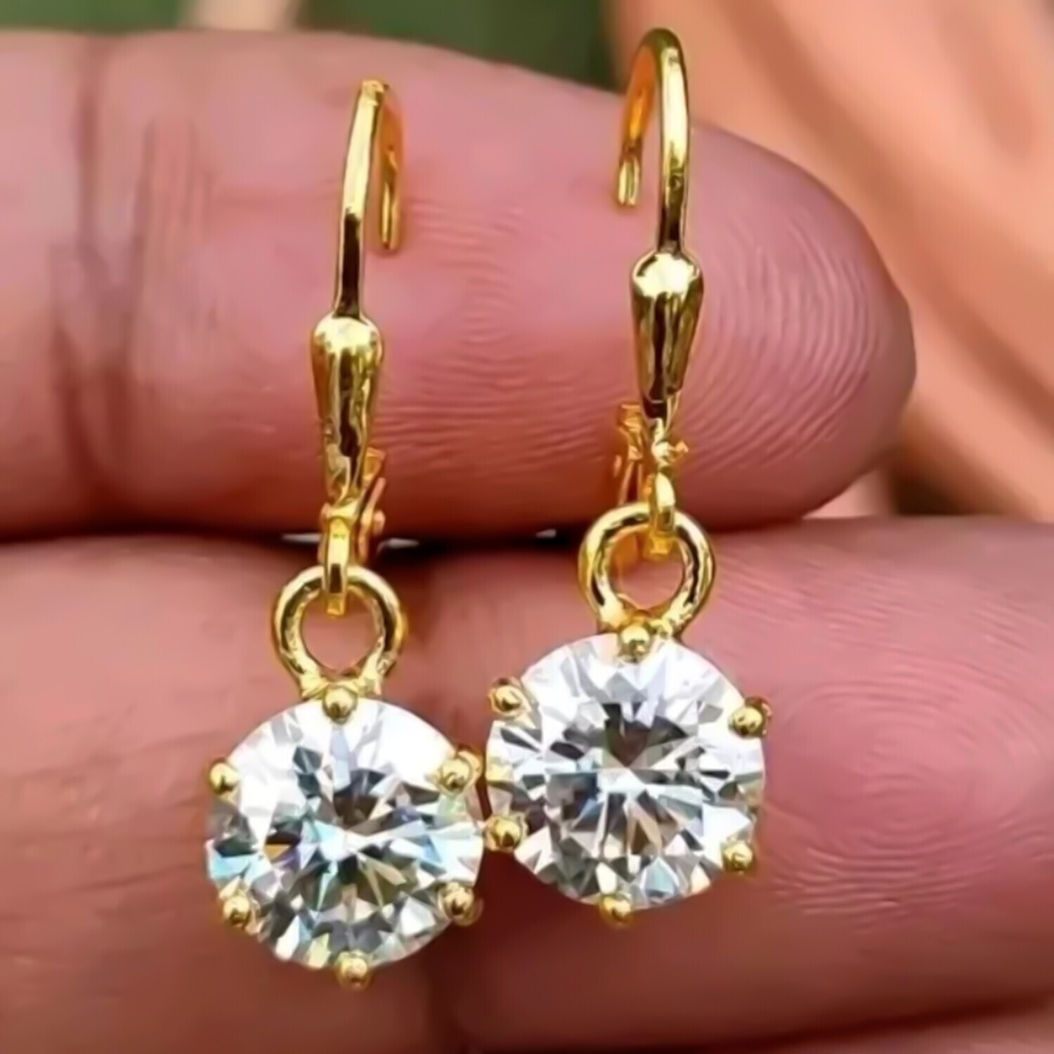 5.20 Ct Designer White Diamond Dangle Earrings 925 Silver – Gift for Her