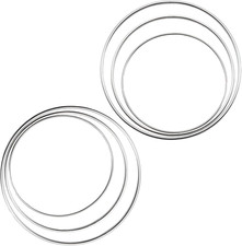 6 Pcs Dream Catcher Rings, Silver Metal Floral Hoops, Metal Rings for Crafts, 3