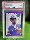 🔥 1989 Donruss #33 Ken Griffey Jr Rated Rookie RC PSA 8 – Seattle Mariners 🔥
