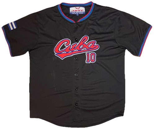 Cuba National Team Baseball Black Jersey Shirt Mens Medium Daring Official #10
