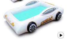 Kinmav Toddler Inflatable Car Blue Travel Bed