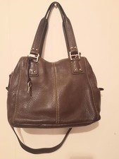 Authentic Vintage Fossil Purse Brown Leather w Key Crossbody Shoulder 75082