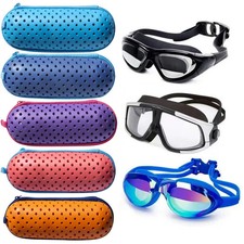 Swim Goggle Case Swimming Goggles Protection Box with Clip Drain Holes Zipper